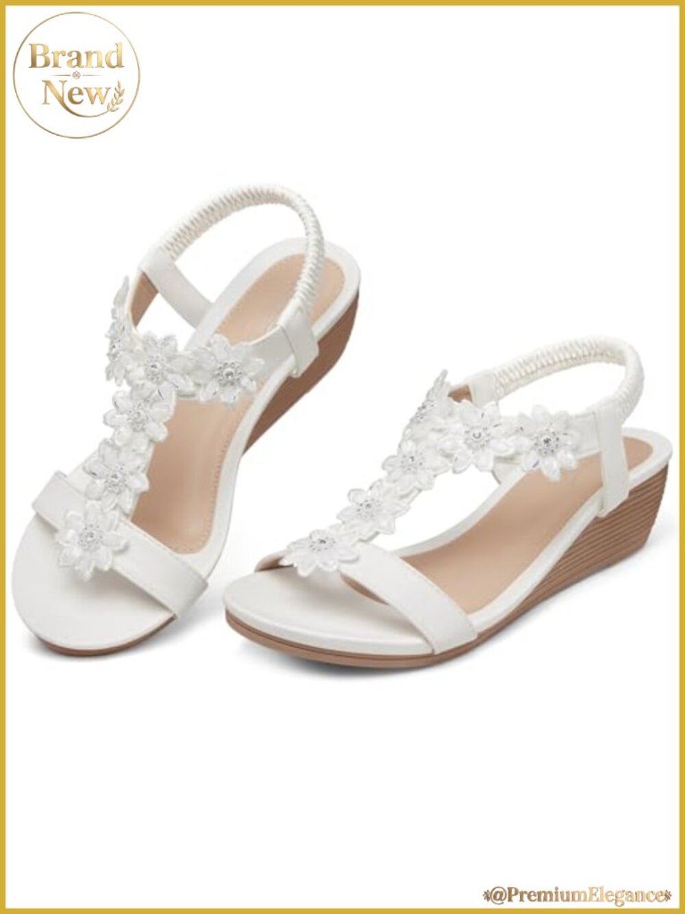 Women's Dressy Wedge Sandals Comfortable Low Heel Wedding Shoes